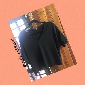 🔓🛑 3 FOR $20 Express Textured Ruffle Sleeve Top (Black)